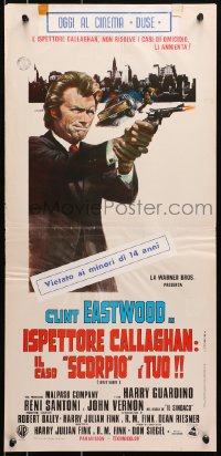 7f803 DIRTY HARRY Italian locandina 1972 Franco art of Clint Eastwood pointing gun, Siegel classic!