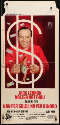 7f811 FORTUNE COOKIE Italian locandina 1966 art of Jack Lemmon in dollar sign with sexy women!