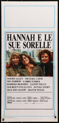 7f825 HANNAH & HER SISTERS Italian locandina 1986 Woody Allen, Mia Farrow, Carrie Fisher, Barbara Hershey