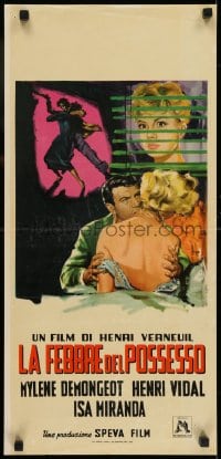 7f844 KISS FOR A KILLER Italian locandina 1959 sexy Mylene Demongeot was born to drive men mad!