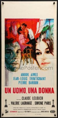 7f864 MAN & A WOMAN Italian locandina 1966 Claude Lelouch's Un homme et une femme, Anouk Aimee!