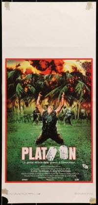 7f885 PLATOON Italian locandina 1987 Oliver Stone, Vietnam War, Willem Dafoe shot in iconic scene!