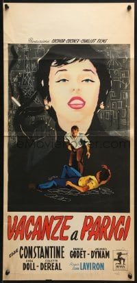 7f950 YOURS TRULY BLAKE Italian locandina 1955 art of Eddie Constantine fighting & Daniel Godet!