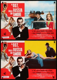 7f988 FROM RUSSIA WITH LOVE group of 8 Italian 18x27 pbustas R1970s Connery as Fleming's James Bond!