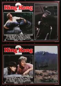 7f986 KING KONG LIVES group of 7 Italian 19x26 pbustas 1986 great images of huge unhappy ape!