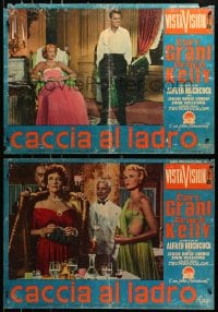7f968 TO CATCH A THIEF group of 4 Italian 19x27 pbustas R1964 Grace Kelly, Cary Grant, Hitchcock!
