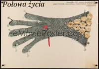 7f634 HALFTE DES LEBENS Polish 27x39 1987 Michal Piekarski artwork of nailed glove!