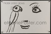 7f641 KUVYROK CHEREZ GOLOVU Polish 26x39 1987 Anya Migdal, Wasilewski art of woman w/bird eye!