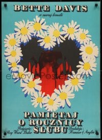 7f699 ANNIVERSARY Polish 23x32 1970 Bette Davis, different Zbikowski art of flowers!