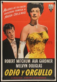 7f033 MY FORBIDDEN PAST Spanish 1951 different art of Robert Mitchum & sexy Ava Gardner!