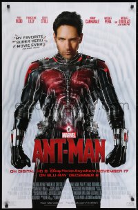 7g075 ANT-MAN 26x40 video poster 2015 Paul Rudd in title role, Michael Douglas, Evangeline Lilly!