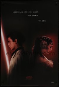 7g515 ATTACK OF THE CLONES style A teaser 1sh 2002 Star Wars, Christensen & Natalie Portman!