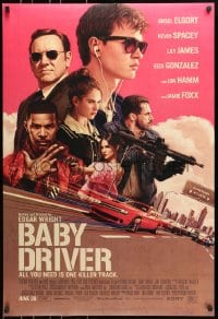 7g521 BABY DRIVER advance DS 1sh 2017 Ansel Elgort in the title role, Foxx, artwork by Rory Kurtz!