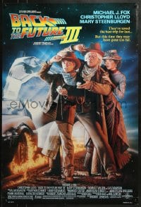 7g525 BACK TO THE FUTURE III DS 1sh 1990 Michael J. Fox, Chris Lloyd, Drew Struzan art!