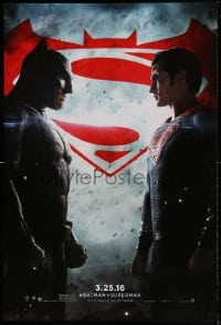 7g541 BATMAN V SUPERMAN teaser DS 1sh 2016 Ben Affleck and Henry Cavill in title roles facing off!