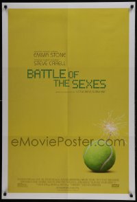 7g547 BATTLE OF THE SEXES advance DS 1sh 2017 vintage poster design, tennis ball with lit fuse!