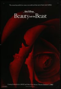 7g550 BEAUTY & THE BEAST IMAX advance DS 1sh R2002 Walt Disney cartoon classic, art of cast in rose!
