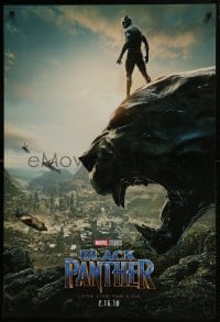 7g561 BLACK PANTHER teaser DS 1sh 2018 image of Chadwick Boseman in the title role as T'Challa!