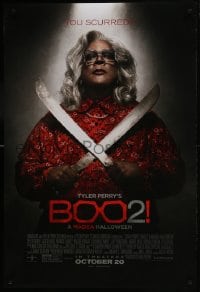 7g568 BOO TWO A MADEA HALLOWEEN advance DS 1sh 2017 image of Perry in title role holding machetes!
