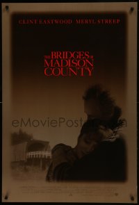 7g577 BRIDGES OF MADISON COUNTY advance DS 1sh 1995 Clint Eastwood directs & stars w/Meryl Streep!