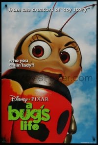 7g583 BUG'S LIFE teaser DS 1sh 1998 Walt Disney Pixar CG cartoon, c/u ladybug!