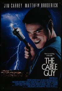 7g586 CABLE GUY DS 1sh 1996 Jim Carrey, Matthew Broderick, directed by Ben Stiller!