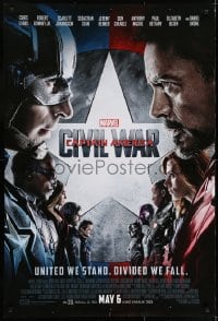 7g588 CAPTAIN AMERICA: CIVIL WAR advance DS 1sh 2016 Marvel Comics, Chris Evans, Robert Downey Jr.!