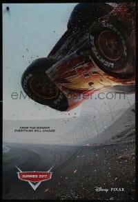 7g591 CARS 3 advance DS 1sh 2017 Disney/Pixar, incredible CGI image of car crashing in race track!