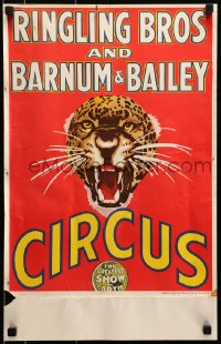 7g005 RINGLING BROS & BARNUM & BAILEY CIRCUS 14x22 circus poster 1960s art of big cat roaring!