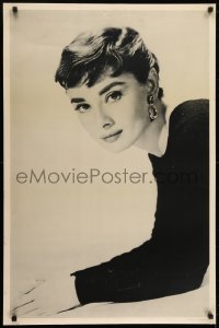 7g135 AUDREY HEPBURN 25x38 commercial poster 1970s cool close-up portrait of the pretty actress!