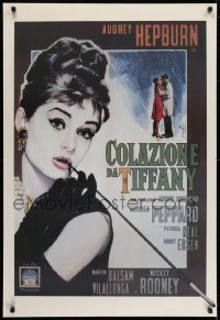 7g283 BREAKFAST AT TIFFANY'S 27x39 Italian commercial poster 2000s Nistri art of Audrey Hepburn!