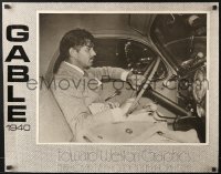 7g137 CLARK GABLE 22x28 commercial poster 1981 cool image of the actor behind wheel of great car!