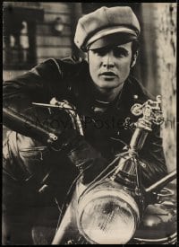 7g148 MARLON BRANDO 30x41 commercial poster 1966 image w/Triumph motorcycle from The Wild One!