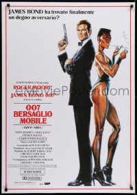 7g288 VIEW TO A KILL 28x39 Italian commercial poster 1980s Moore as James Bond & Jones by Goozee!