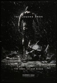 7g607 DARK KNIGHT RISES teaser DS 1sh 2012 Tom Hardy as Bane, cool image of broken mask in the rain!