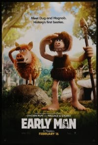 7g625 EARLY MAN teaser DS 1sh 2018 Wallace & Gromit, Tom Hiddleston, Williams, meet Dug and Hobnob!
