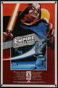 7g630 EMPIRE STRIKES BACK style A Kilian 1sh R1990 George Lucas sci-fi classic, cool artwork by Tom Jung!