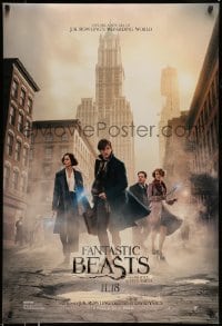 7g637 FANTASTIC BEASTS & WHERE TO FIND THEM teaser DS 1sh 2016 Yates, J.K. Rowling, Ezra Miller!