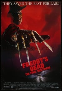 7g651 FREDDY'S DEAD 1sh 1991 great art of Robert Englund as Freddy Krueger!