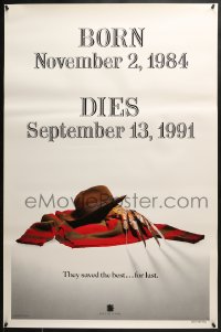7g652 FREDDY'S DEAD style A teaser 1sh 1991 cool image of Krueger's sweater, hat, and claws!