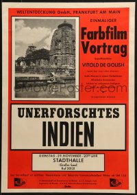 7g394 L'INDE INEXPLOREE German 17x24 1954 Vitold de Golish & Pierre Rambach exotic travelogue!