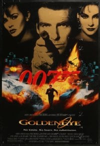 7g661 GOLDENEYE 1sh 1995 cast image of Pierce Brosnan as Bond, Isabella Scorupco, Famke Janssen!