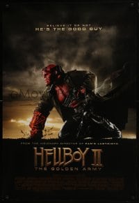 7g683 HELLBOY II: THE GOLDEN ARMY DS 1sh 2008 Ron Perlman, Selma Blair are good guys!