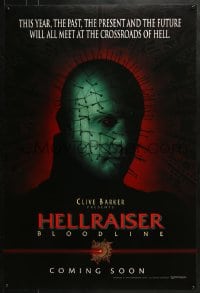 7g684 HELLRAISER: BLOODLINE teaser DS 1sh 1996 Clive Barker, Pinhead at the crossroads of hell!