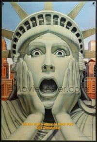 7g690 HOME ALONE 2 teaser DS 1sh 1992 wacky art of Macaulay Culkin as Statue of Liberty!