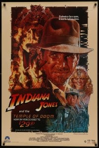 7g078 INDIANA JONES & THE TEMPLE OF DOOM 27x40 video poster 1984 Harrison Ford, Drew Struzan art!