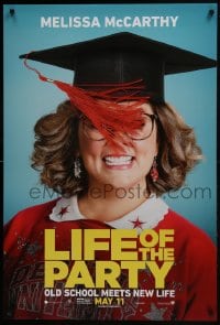 7g743 LIFE OF THE PARTY teaser DS 1sh 2018 wacky Melissa McCarthy wearing mortar board!