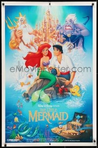 7g746 LITTLE MERMAID 1sh 1989 Bill Morrison art of Ariel & cast, Disney underwater cartoon!