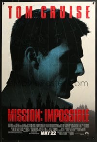 7g777 MISSION IMPOSSIBLE advance 1sh 1996 cool silhouette of Tom Cruise, Brian De Palma directed!