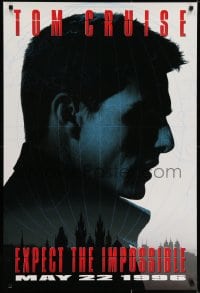 7g778 MISSION IMPOSSIBLE teaser 1sh 1996 cool silhouette of Tom Cruise, Brian De Palma directed!